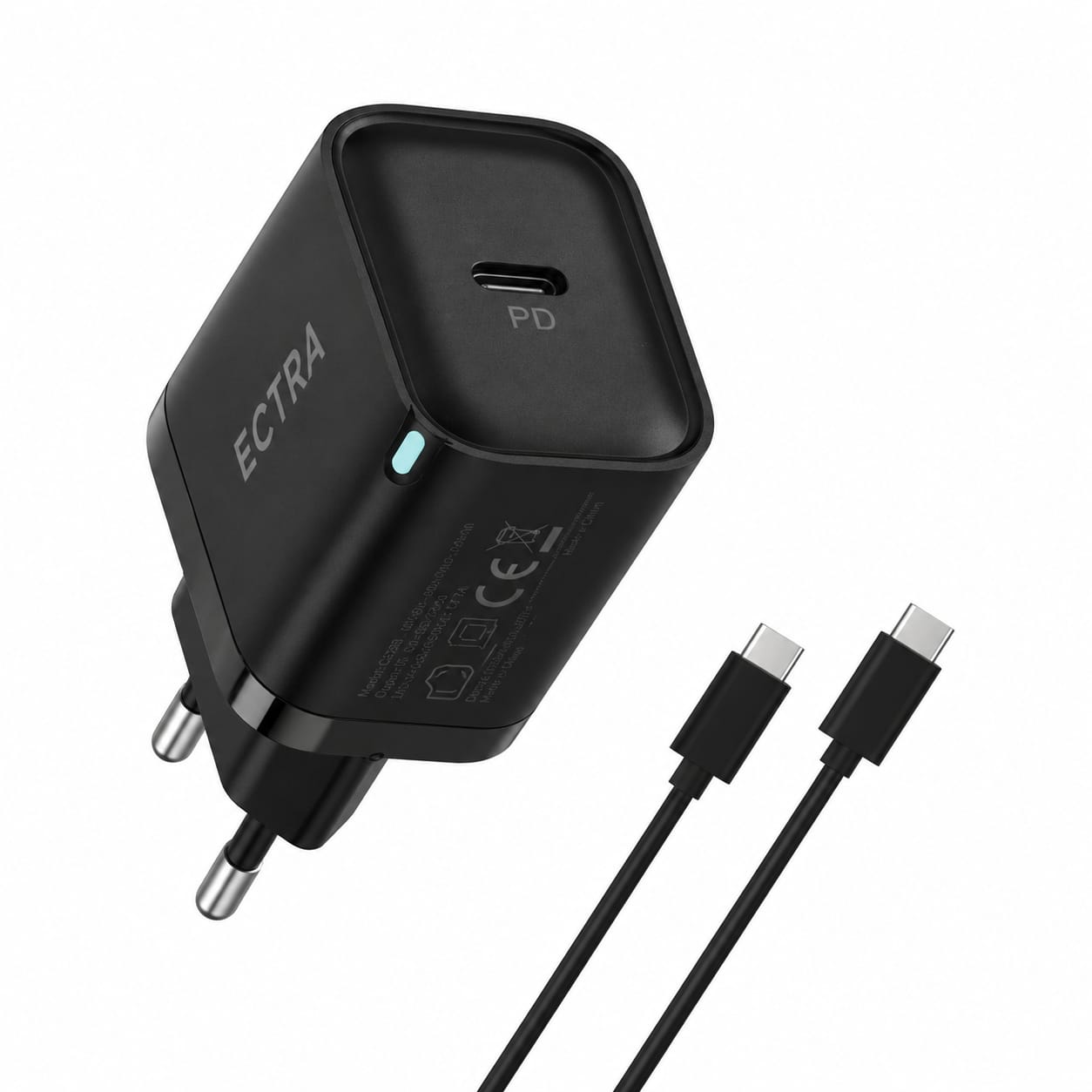 شاحن ECTRA سريع 25 واط GaN – PD 3.0 بمنفذ USB-C مع كابل 65 واط-7392