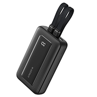 باور بنك Anker Zolo-A1680 بسعة 10000mAh وشحن سريع 30 واط مع كابلات USB-C وLightning مدمجة  - 5205