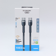 كابل ELOROBY CC-52 تايب-سي للشحن السريع 65 واط PD – كابل نايلون معدني متين - 1054