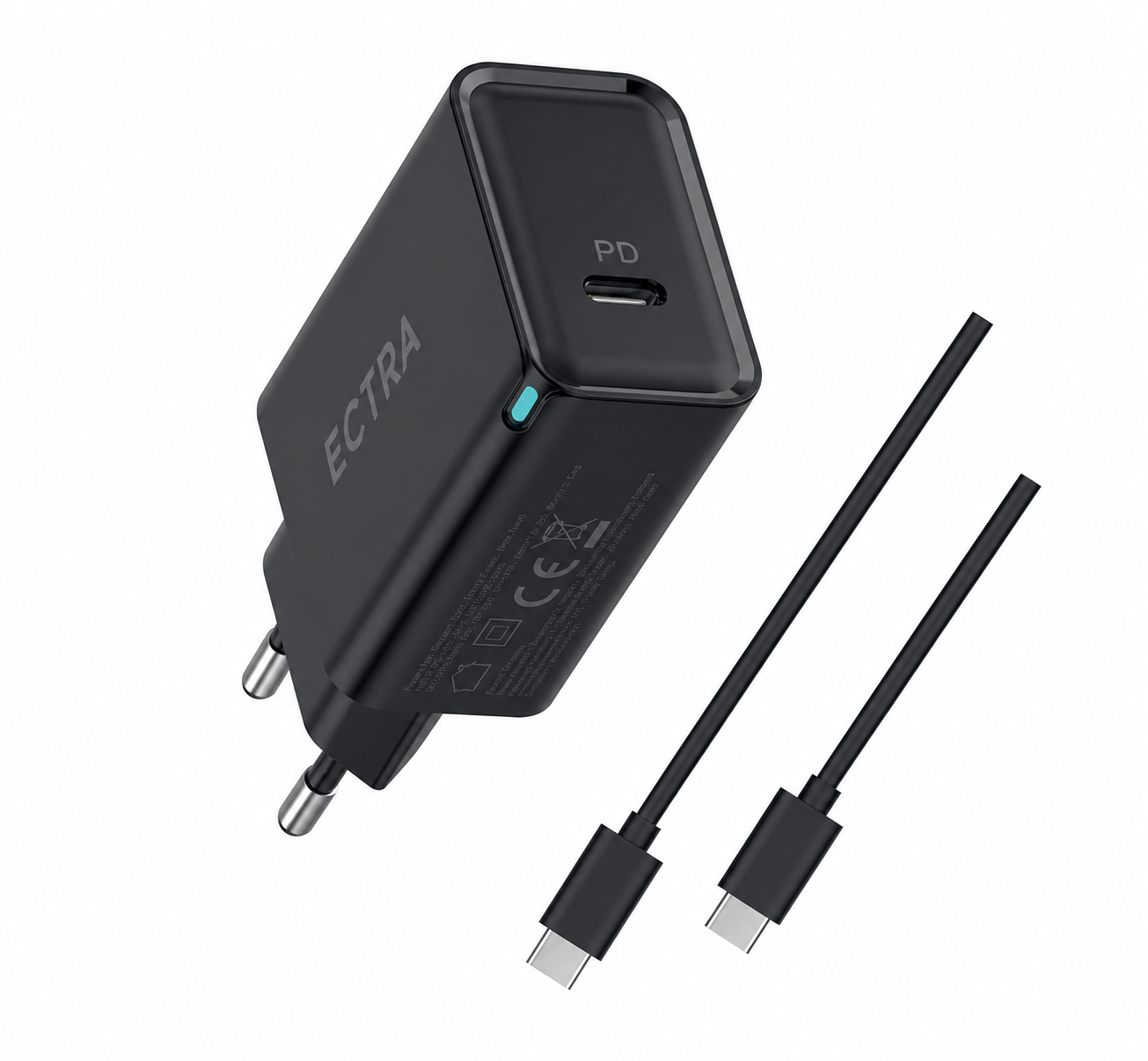 شاحن ECTRA سريع 35 واط GaN – PD 3.0 بمنفذ USB-C مع كابل 65 واط-7390