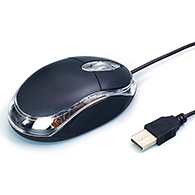 ماوس سلكي USB بصري – تصميم ميني مريح 3 أزرار مع إضاءة LED (أسود)-6848