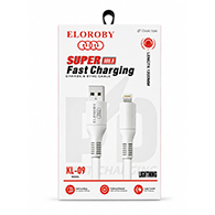 كابل ELOROBY KL-09 USB إلى Lightning للشحن السريع بطول 1.2 متر-1034