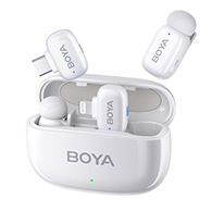 BOYA Mini 13 Dual Wireless Microphone with Charging Case – White-5366