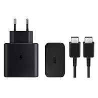 شاحن سامسونج 45 واط PD فائق السرعة مع كابل USB-C إلى USB-C بطول 1.8 متر - 2348