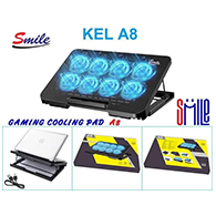 حامل تبريد Smile A8 -( 8 مراوح )مع إضاءة LED زرقاء (ومنفذي USB)-2889