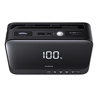 جهازBaseus 4-in-1 لتشغيل بطارية السيارة ونفخ الإطارات – باور بانك+ كشاف +كمبروسر هواء–6565